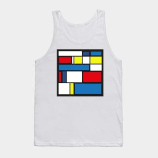 Mondrian Style Geometric Mosaic Pattern Tank Top